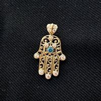 Gelb Gold Topas Fatimas Hand Anhänger