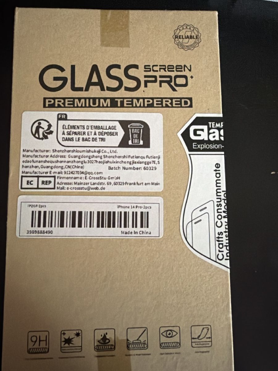 Retouches de peinture & films: Schutzglas Iphone 14 Pro – Neuf avec emballage d'origine à Gysenstein par Spirituosen-Museum