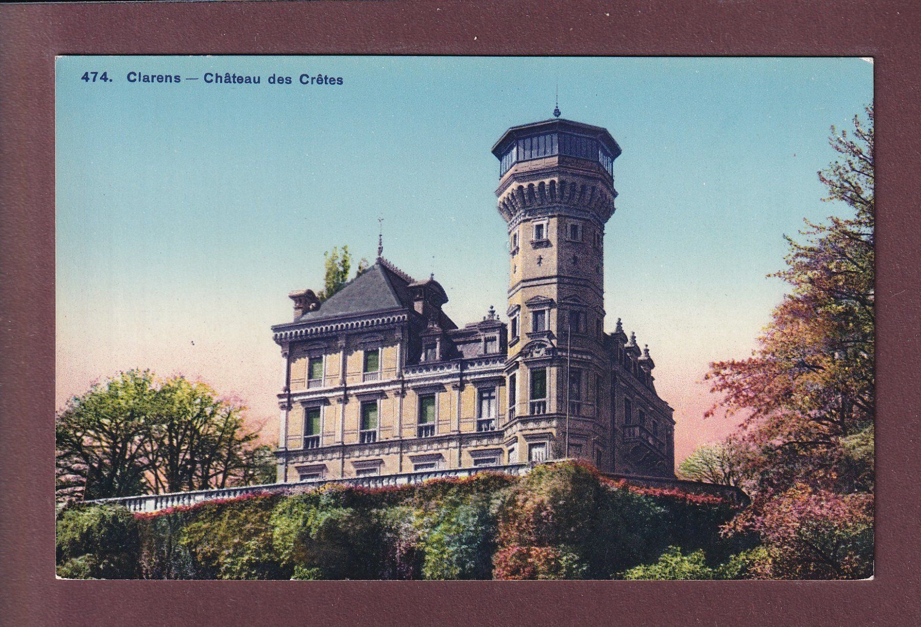 Ansichtskarten: CLARENS - Château des Crêtes – Gebraucht aus Pully von nicecards