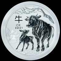 1 OZ LUNAR 3 III YEAR OF THE Ox 2021 AUSGABE 2 SILBER UNZE