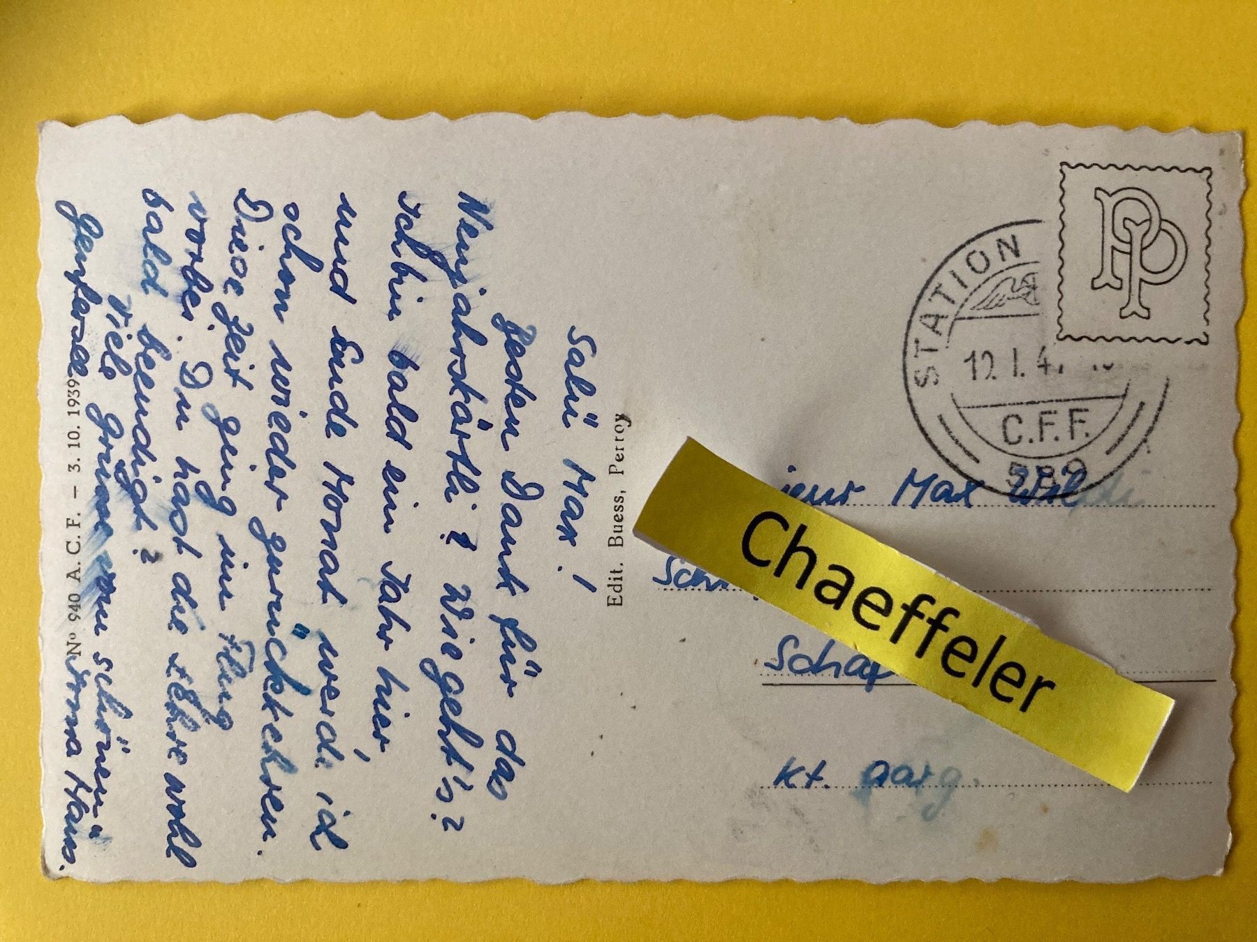 Ansichtskarten: Perroy Vue générale – Gebraucht aus Zürich von Chaeffeler 1
