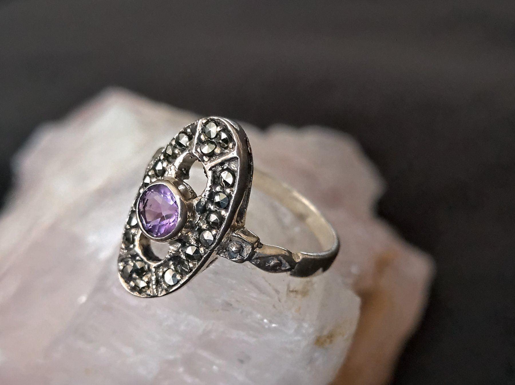 Anelli: Ring Silber 925 mit lila Stein – Usato da Istighofen venduto da Ringparadies 1