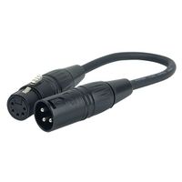 DAP 3 pin XLR Male to 5 pin XLR Female 25 cm Black