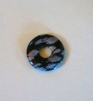 Anhänger Donut Schneeflockenobsidian
