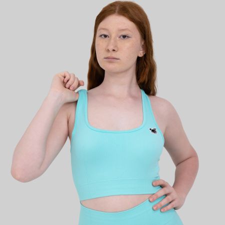 SportBH Damen Nahtlos Fitness Komfort Tiffany Blau L YAKWARY