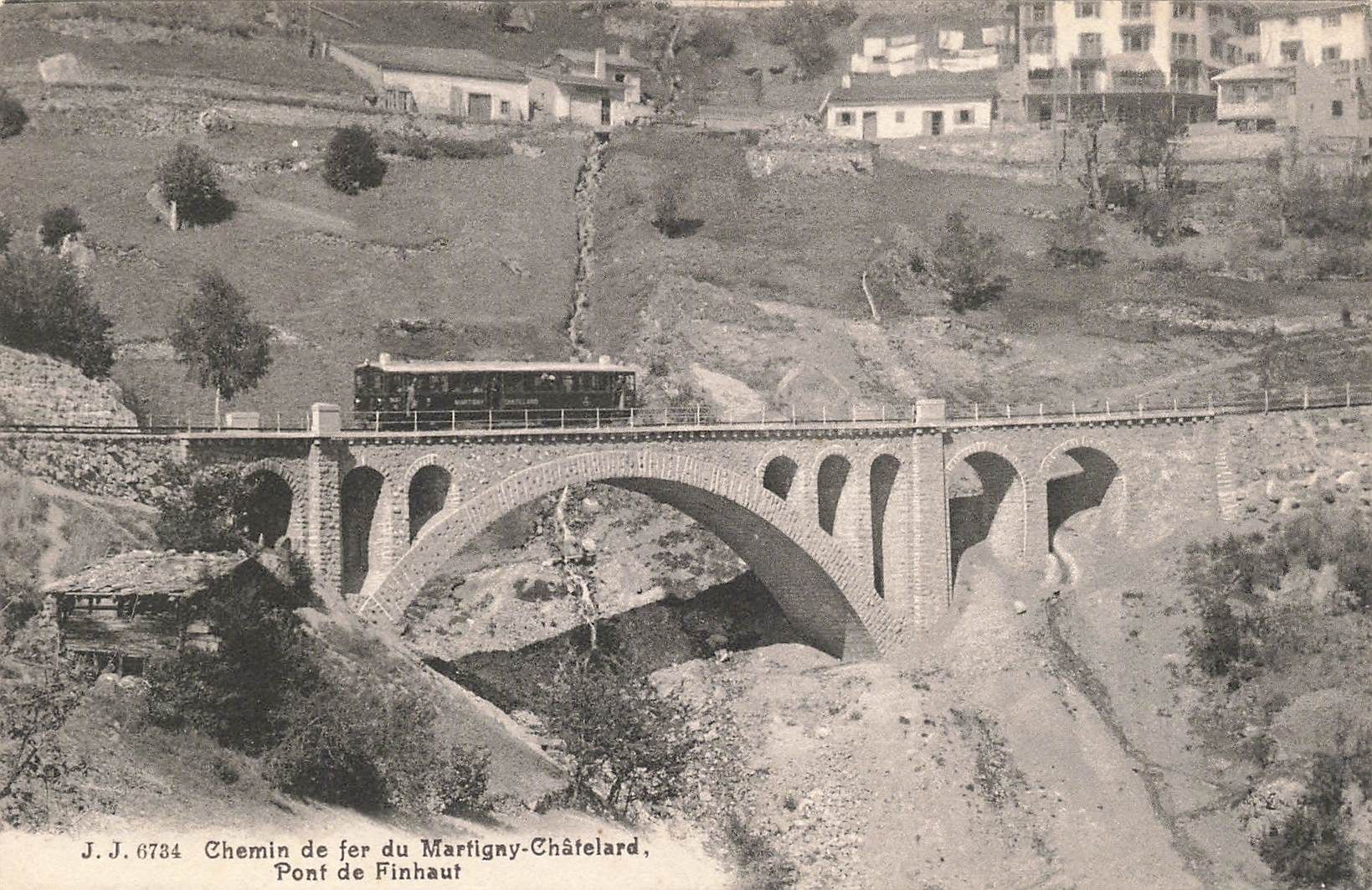 Cartoline postali: Finhaut VS Brücke Finhaut Bahnlinie Martigny Châtelard bahn – Usato da Biasca venduto da Blenio71