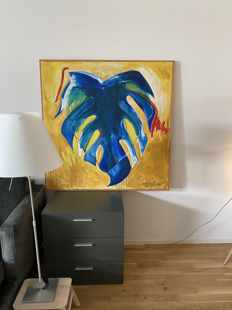 Dipinti: Gemälde Monstera Blatt abstrakt – Usato da Zug venduto da lil_mj92 1