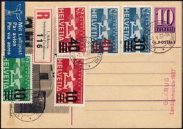 1937, Schöne Flugpostkarte Nr. F25++++, siehe Scan.