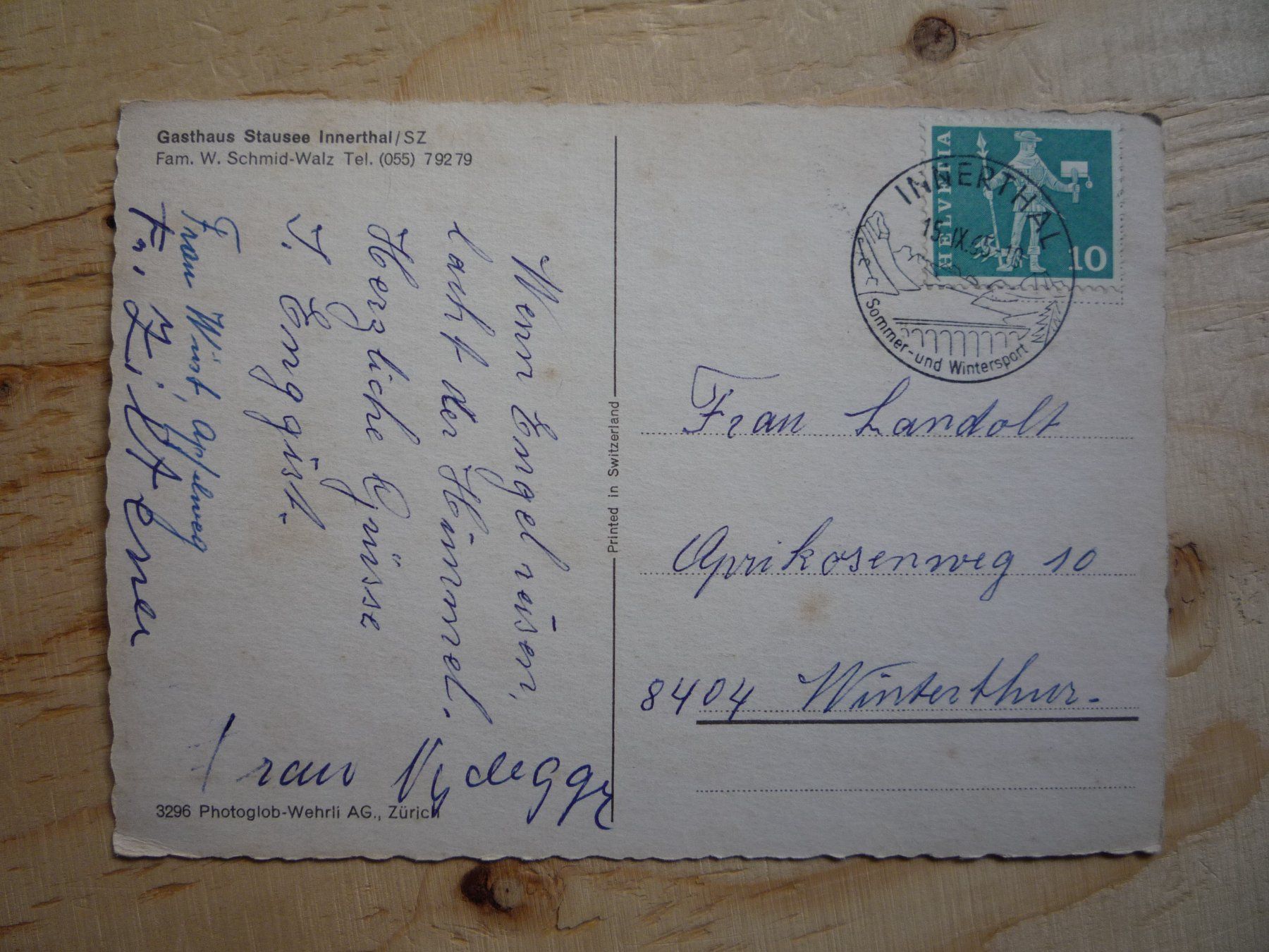 Cartoline postali: Wägital, 15.IX.65 – Usato da Rieden SG venduto da Brockehuesli 1