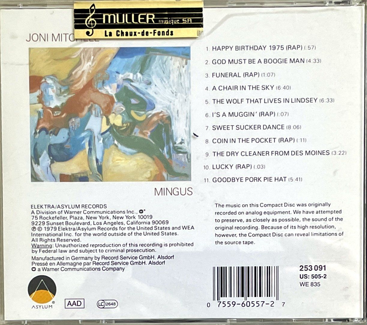 CD: Joni MItchell - Mingus – Usato da Savagnier venduto da Ne2065 1