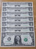 USA 7 x 1 DOLLAR 2013 B/FED Atlanta - Fortlaufende Serien-Nr