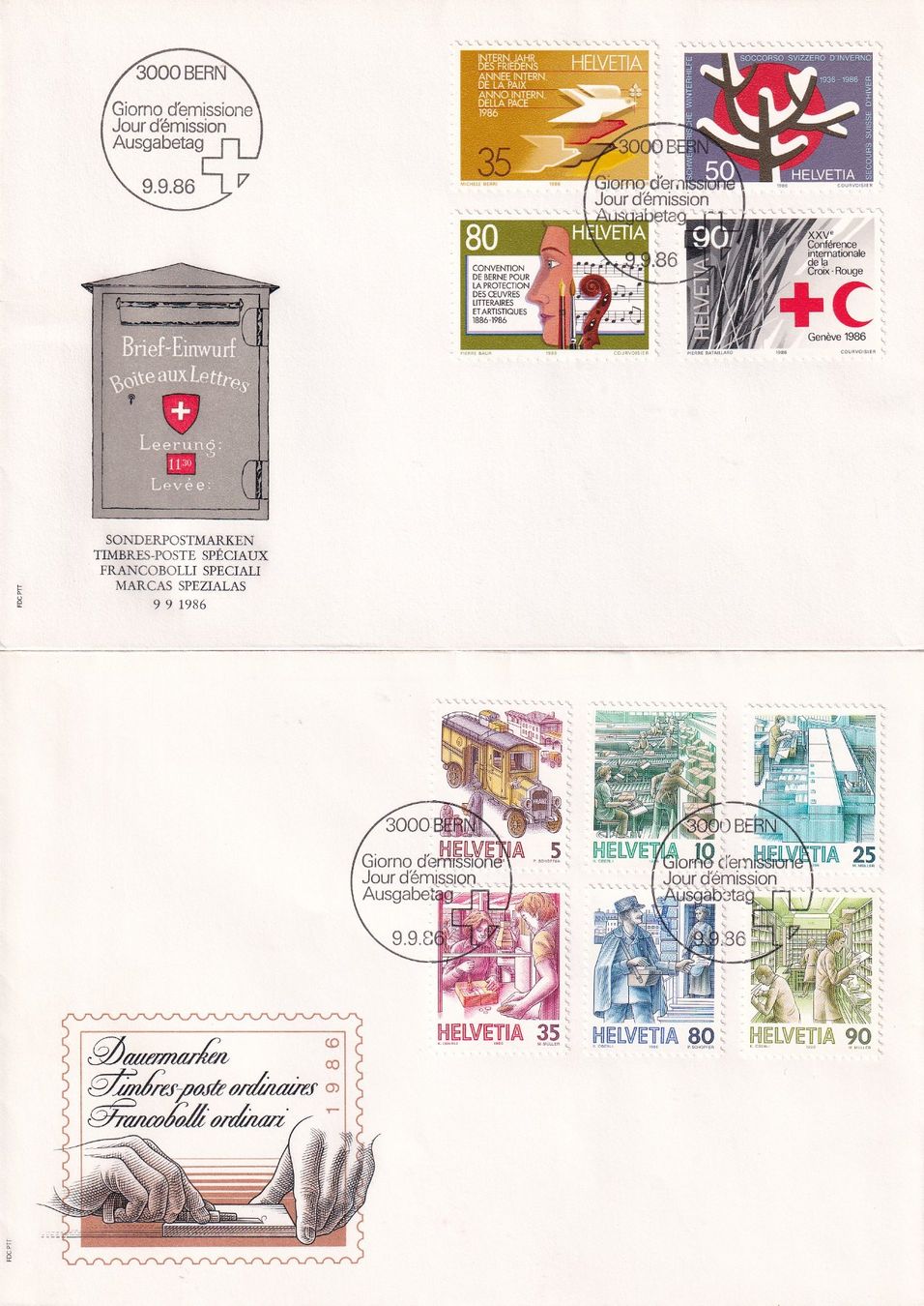 Tutti i francobolli: Lot 8 Briefe FDC 1986 - 1987 – Usato da Rossa venduto da becky05
