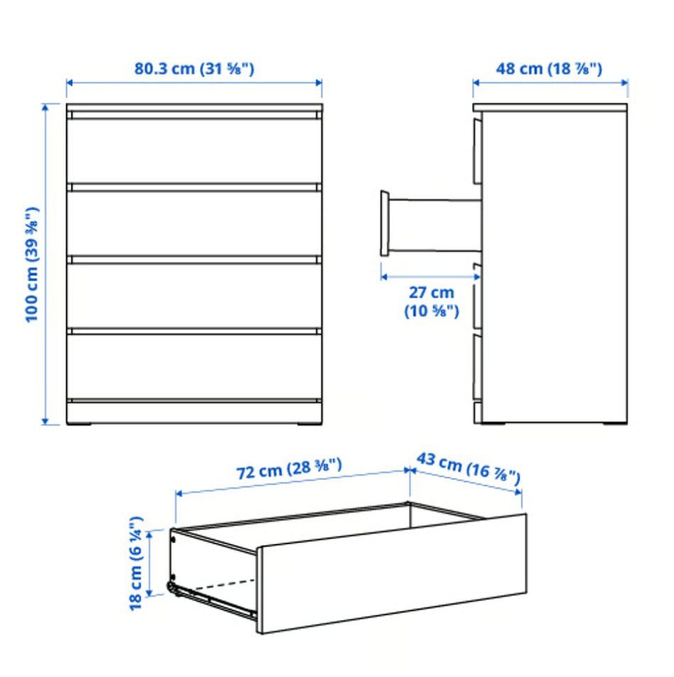 Ikea Cassettiere: IKEA MALM Kommode mit 4 Schubladen, weiss – Usato da Basel venduto da gul_b99z 3