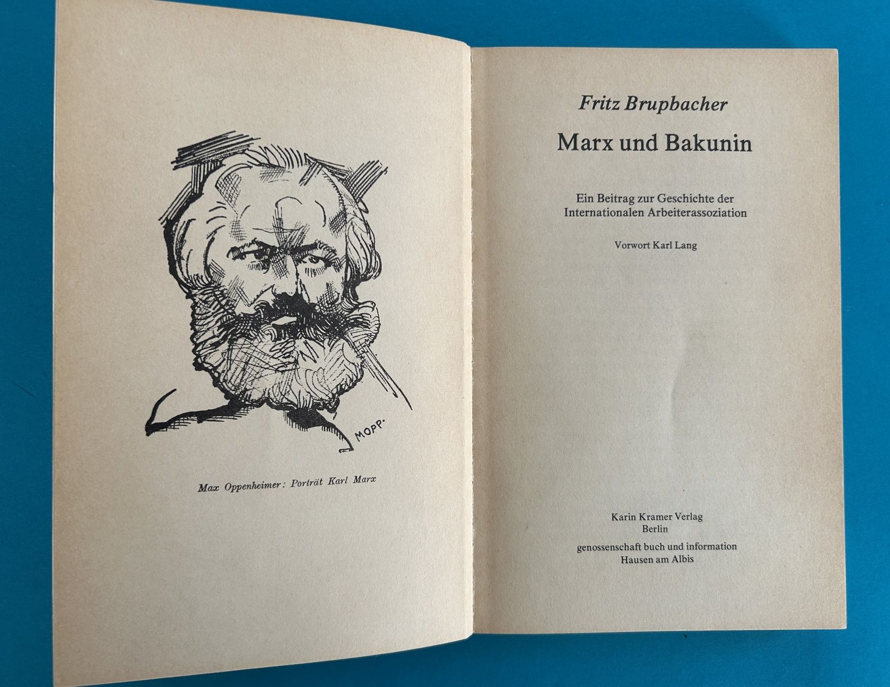 Libri: F.BRUPBACHER: MARX UND BAKUNIN – Usato da Zürich venduto da Domus09 1