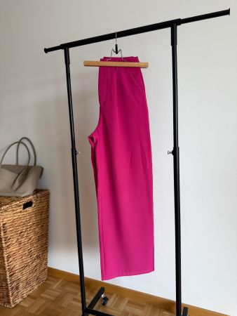 Zara Wide-Leg Hose, pink/magenta – Gr. S (36), 1x getragen