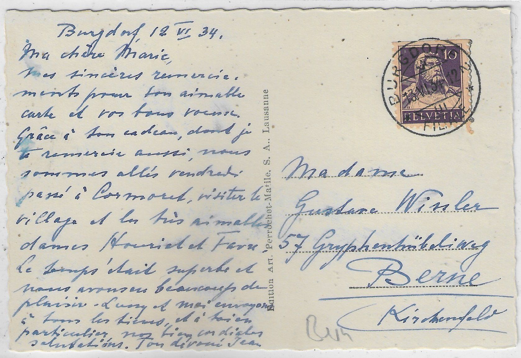 Cartes postales: Cormoret - Brücke mit Kinder – D'occasion à Ettingen par Kartenplanet 1