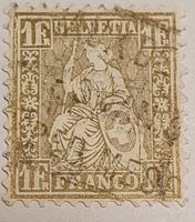 Sitzende Helvetia Nr 36 Kat. 170.00 mit Befund mängel