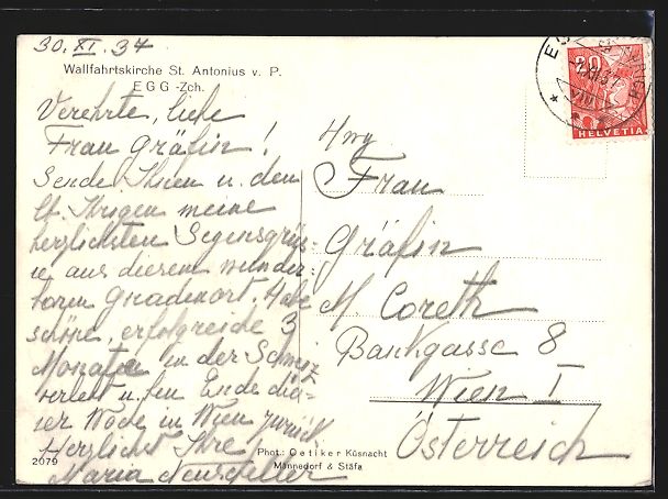 Cartes postales: Egg, Wallfahrtskirche St. Antonius v. P. – D'occasion à Berlin par bartko-reher 1