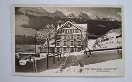 Alte Winter-Postkarte Hotel Halde, Unterwasser, SG