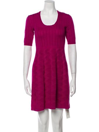 MISSONI Strickkleid Gr. 36 | S  FUCHSIA , WOLLE VISKOSE. NEU