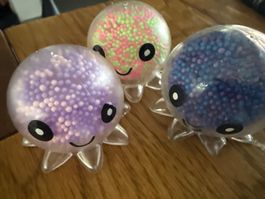 3x Antistress-Squishies-Tintenfisch-Beruhigung-Konzentration