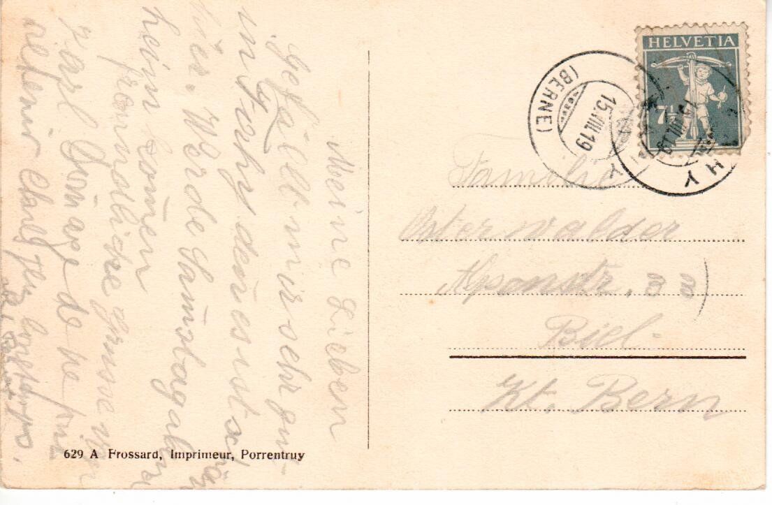 Cartes postales: Fahy  1919 – D'occasion à Wolhusen par Curver9 1
