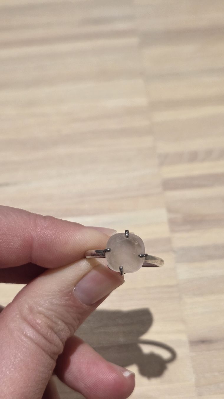 Anelli: Silberring mit Rosenquarz-Stein Gr. 54 – Usato da Berikon venduto da alko93