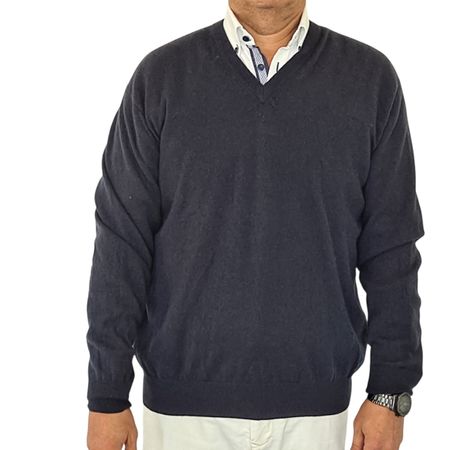 100% Kaschmir Herren Pullover Gr. 52, L dunkelblau 
