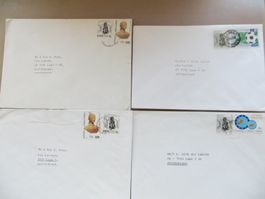 4 gelaufene Briefe von Zypern in die Schweiz