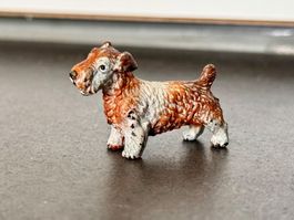Niedlicher kleiner Terrier Hund Wiener Bronze (?)