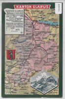 Kanton Glarus - Landkarte - Litho