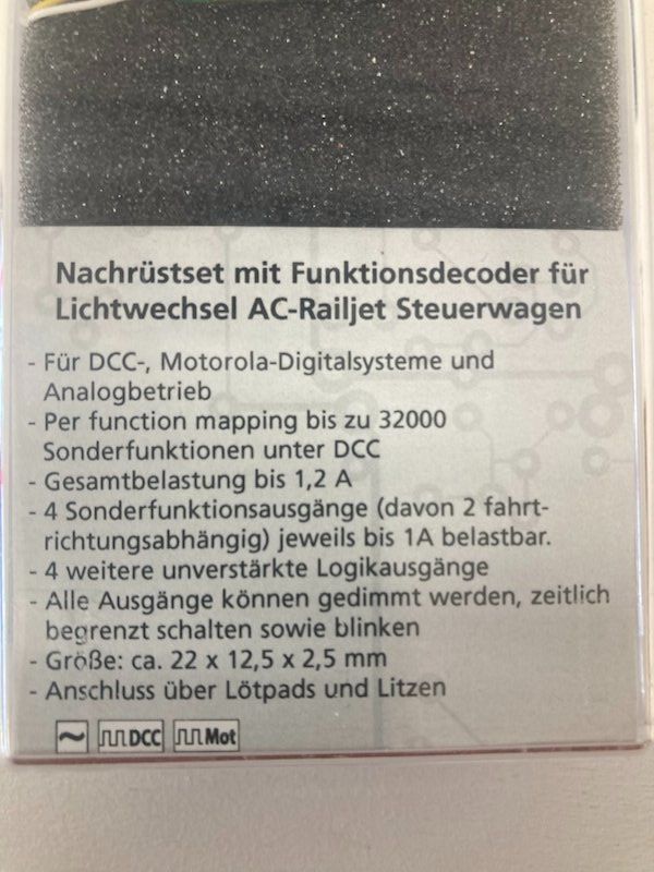 Piko Modellini di ferrovie: Piko H0 56127 Nachrüstset mit Funktionsdecoder Railjet OVP – Nuovo e nell'imballaggio originale da Büsserach venduto da ModellbahnDepot 2