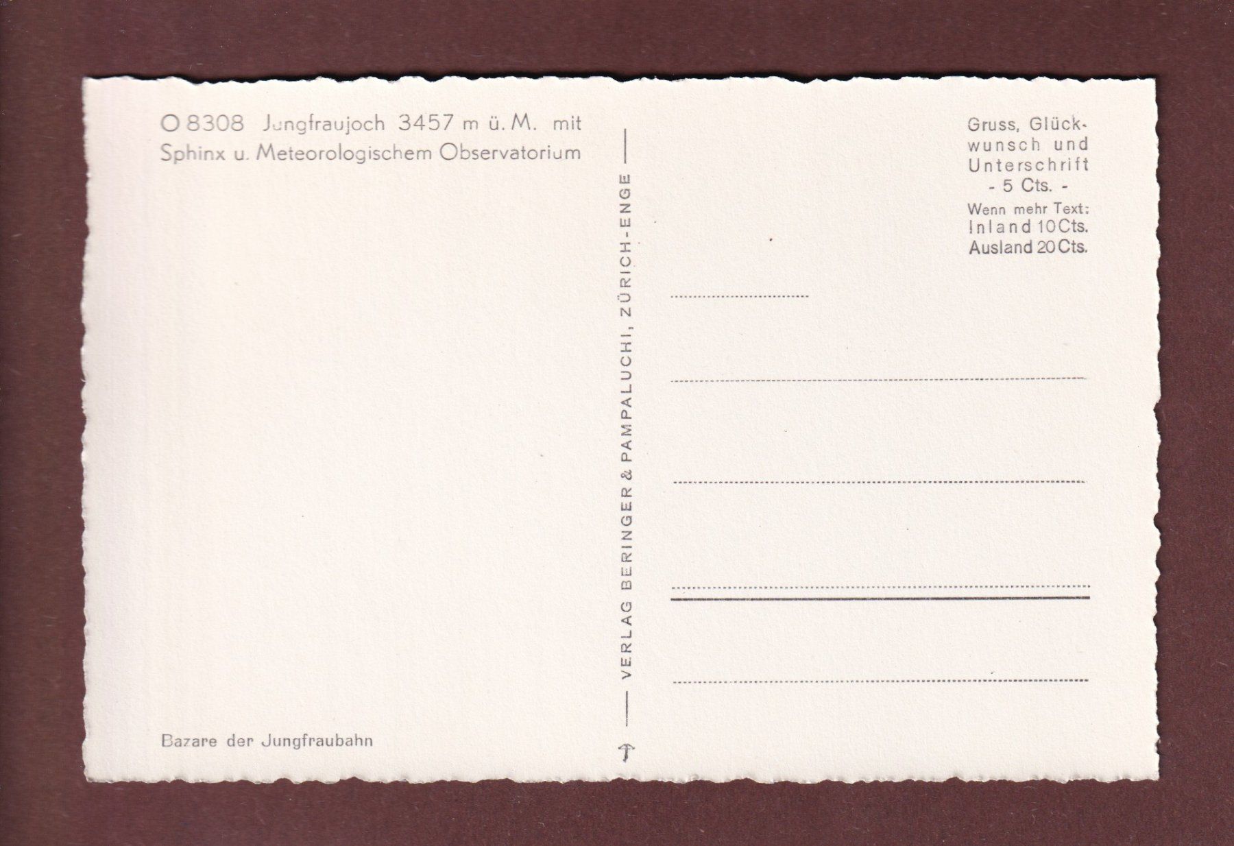 Cartoline postali: JUNGFRAUJOCH - Sphinx – Usato da Pully venduto da nicecards-shop 1
