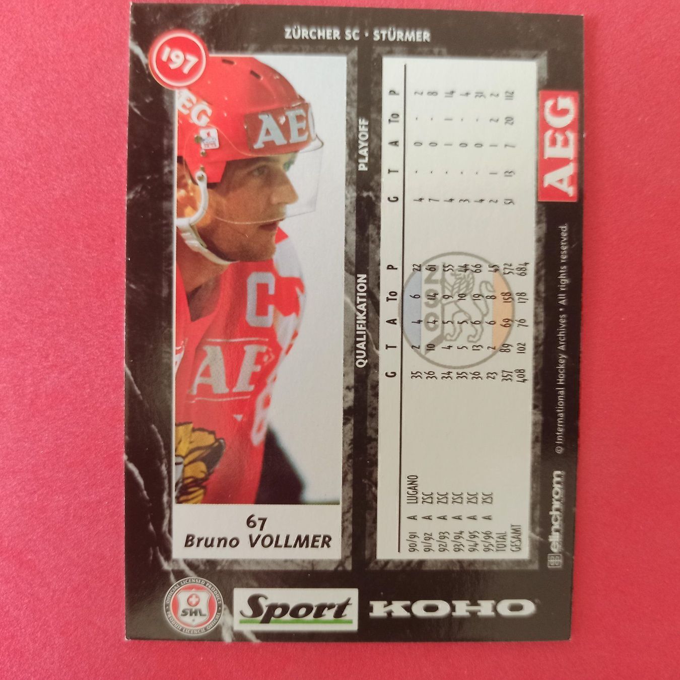 Carte collezionabili: Bruno Vollmer - ZSC CARD - 1996/97 – Usato da Dübendorf venduto da kb86_MOVIE 1