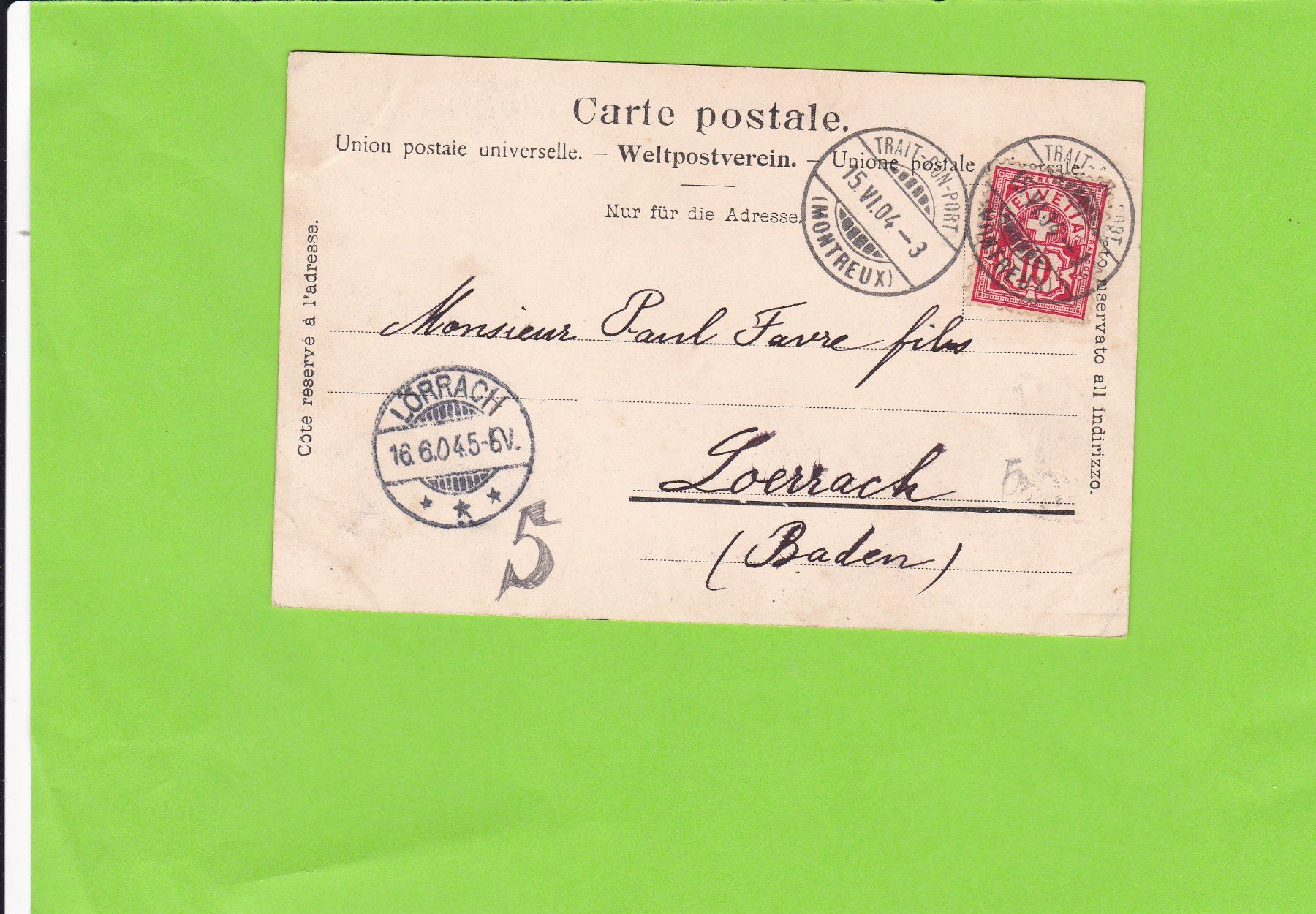 Cartoline postali: Fribourg-Le Pont de bois – Usato da St. Peterzell venduto da neckertal 1