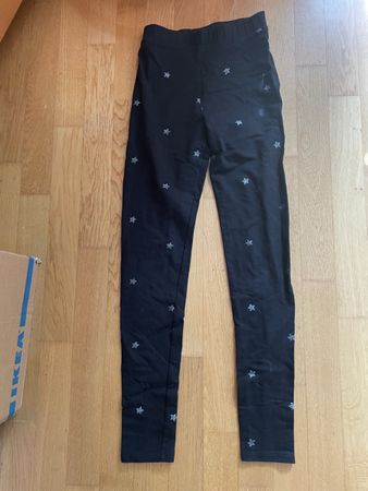 H&M warme Leggings Sterne Schwarz Grösse 164 
