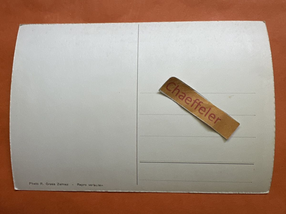 Cartoline postali: Dorfpartie mit Ref. Kirche St. Maria, Mündtertal – Usato da Zürich venduto da Chaeffeler 1