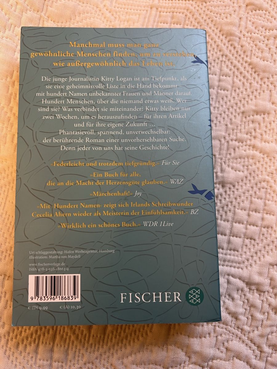 Libri: Cecilia Ahern: Hundert Namen - Roman – Usato da Zürich venduto da jeroendy 1