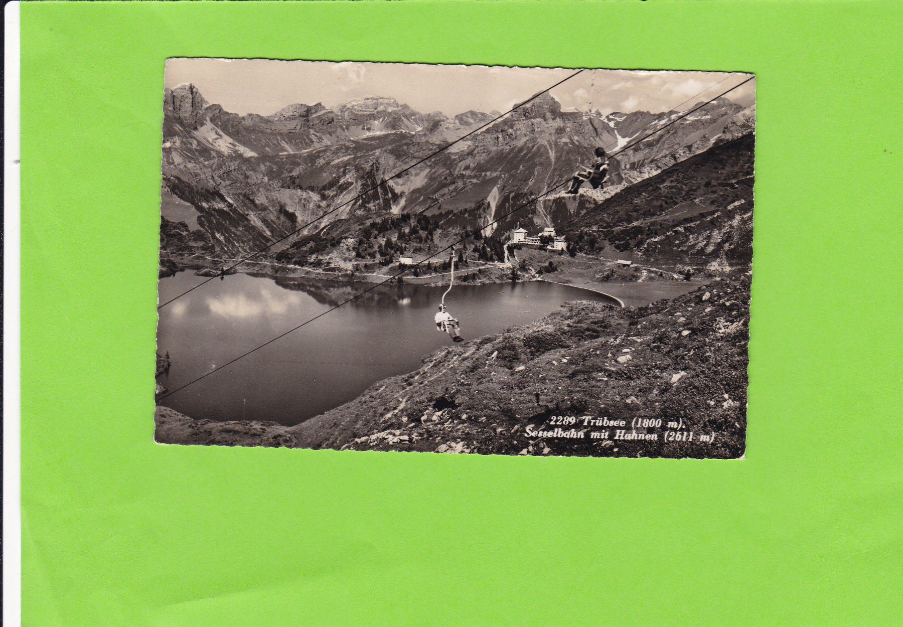 Cartoline postali: Trübsee-Sesselbahn mit Hahnen – Usato da St. Peterzell venduto da neckertal