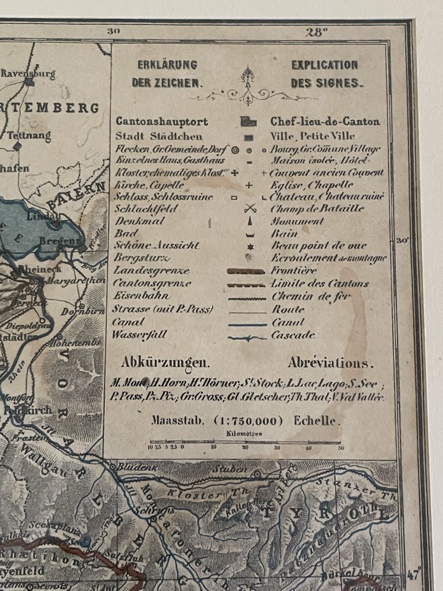 Landkarten & Atlanten: Antike Karte der Schweiz – Gebraucht aus Siebnen von Starlauf 4