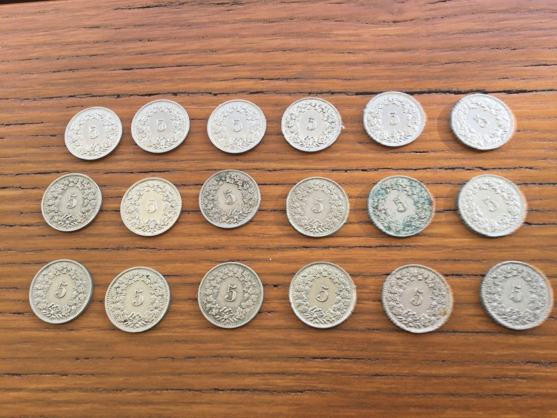 Tutti le monete: 5Rp. 1932 bis 1951 – Usato da Riehen venduto da hansi999