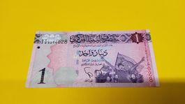 Libyen 1 Dinar Banknote, seltenes Sammlerstück, Top Zustand