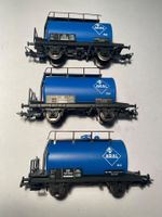 PIKO 3x Tankwagen blau ARAL, DC Achsen
