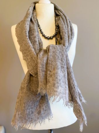 Massimo Dutti weltschönster Schnee Leoparden Schal 100% Woll