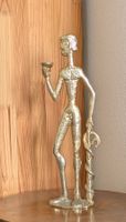 Mid-Century Äskulap-Figur in Bronzeoptik