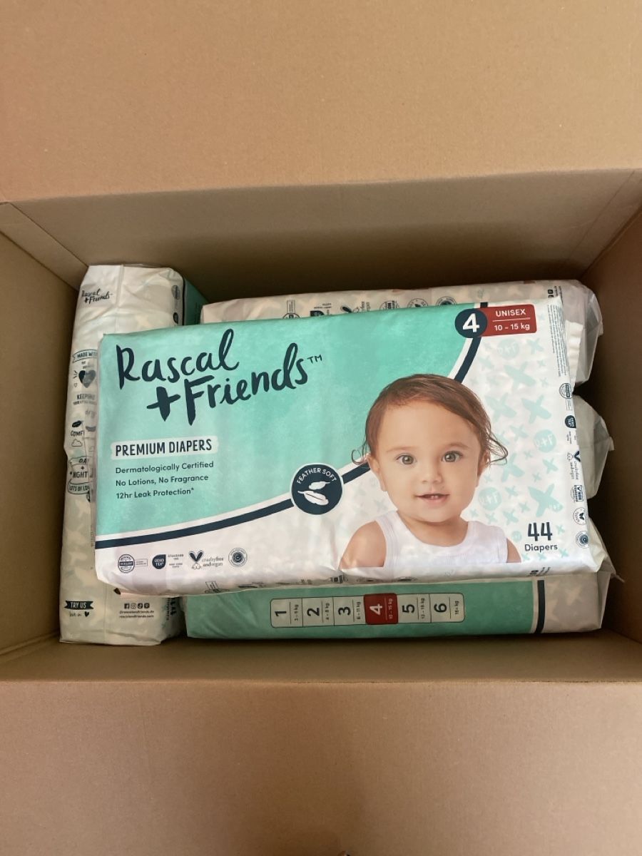 Windeleimer & Windeln: Windeln Rascal + Friends Grösse 4 44 Stk. UNISEX – Neu und originalverpackt aus Tafers von Doti