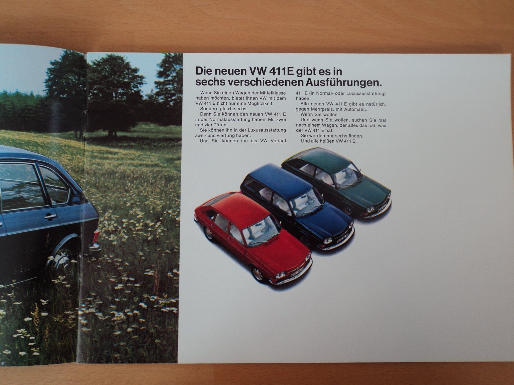 VW Documenti: Prospekt VW Volkswagen 411E 1969 – Usato da Schwarzenburg venduto da modelCARama 2
