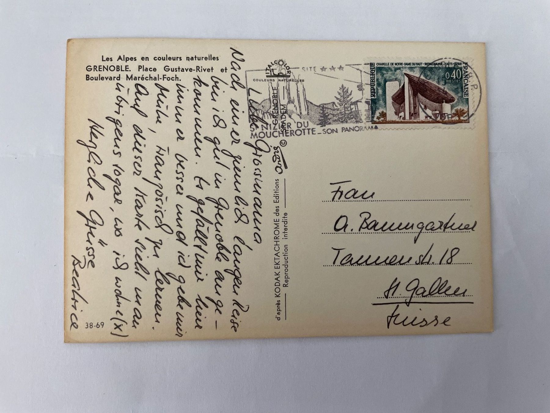 Ansichtskarten: Ansichtskarte Bild von Grenoble – Gebraucht aus St. Gallen von Gallus8 1