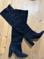 Schwarze Overknee Stiefel aus Wildleder, Gr. 39 ungetragen