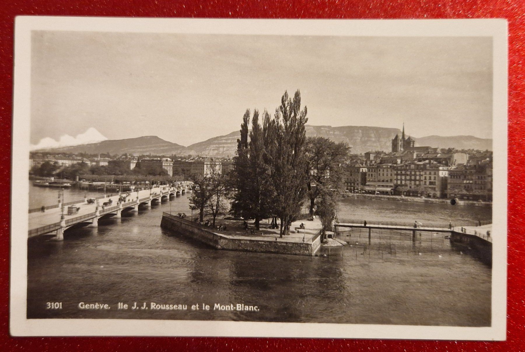 Ansichtskarten: Genf Ile J.J. Rousseau 1930 – Gebraucht aus Melchnau von Fishel